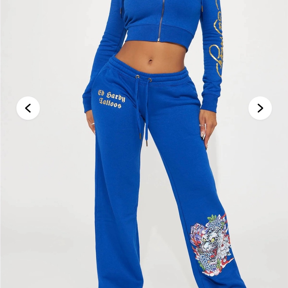 Ed Hardy Royal Blue Tracksuit with Dragon Motif